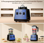 Blenders for Kitchen, Blenders for Smoothies, Blender and Grinder Combo1000W Powerful 25000RPM Professional Blender BPA Free 68oz Countertop Blenders for Baby Food,Ice, Juice, Shakes-Blue