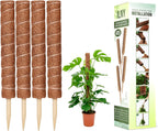 Moss Pole Pack of 4 – 50CM Monstera Plant Support | Natural Coco Coir Plant Poles for Indoor Plants | Extendable Moss Sticks for Climbing Plants, Pothos & Philodendron