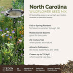 Eden Brothers North Carolina Wildflower Mixed Seeds for Planting, 1 oz, 30,000+ Seeds with Cornflower, African Daisy | Attracts Pollinators, Plant in Spring or Fall, Zones 3, 4, 5, 6, 7, 8, 9, 10