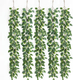 mizii 5 Packs 390" Artificial Vines Ficus Garland Fake Vine Silk Green Leaves Faux Plants Greenery Decoration for Bedroom Room Wall Party Table Centerpieces Wedding Arch Decor