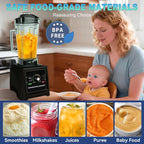 2025 Enhanced -Smoothie Blender【2000W German Nano-class Super Motor】【6 Military Grade Titanium Steel Blades】6-Second Quick Ice Crushing, Professional Blender for ice Smoothies and Milkshakes (Black)