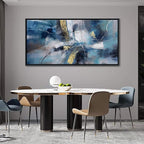 DUNHUANG ART Abstract Gold Oil Painting - Framed Wall Art for Living Room - Nordic Luxury Design Prints for Wall Decor - Ready to Hang - Perfect Home Decor & Gift 30"x60"