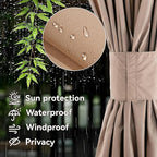 Covered Outdoor Gazebo Curtain Replacement Universal 4-Panel Sidewalls 8' x 8', Outdoor Gazebo Privacy Curtains with Zipper, Replacement for Outdoor, Patio Canopy, Garden and Backyard (Curtain Only)