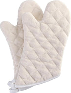 Terry Cloth Oven Mitts Heat Resistant to 482° F 13 Inch 100% Cotton Set of 2