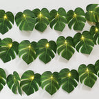 RECUTMS Artificial Tropical Palm Leaves String Lights, Large Size 20 LED Monstera Leaf Wall Hanging Vine Greenery,Outdoor Indoor Hawaiian Luau Jungle Beach Safari Baby Shower Party Spring Summer Decor