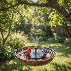 Edenseelake Hanging Bird Bath with Multii-Color Light Solar Powered Fountain for Outside, Metal Bird Feeder with Detachable Bowl for Outdoors Lawn Patio Yard Garden Decor
