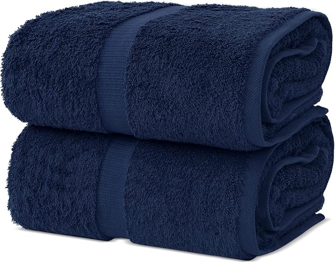 Chakir Turkish Linens, 100% Cotton Premium Quality Turkish Bath Sheets (35''x70'' Large Bath Sheet Towels - Navy)