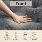 QUIETSEA Reversible Twin Mattress Topper Egg Crate Memory Foam Mattress Topper, Bamboo Viscose Mattress Pad Twin, Noiseless Waterproof Mattress Cover with Deep Pocket up to 21" (39" x 75", Grey)