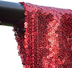 JYFLZQ Burgundy Sequin Backdrop Curtains 2ft x 8ft 4 Panel Glitter Photo Booth Backdrops Sparkly Photography Background Drapes for Parties Wedding Bridal Showers