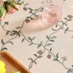 patdrea Designer Vintage Linen Round Table Cloth,Durable Breathable Floral Tablecloth,Dacorative Table Covers for Kitchen Dining Tea Party,Holiday,Christmas,Thanksgiving,Diameter 55"-Oliveirad