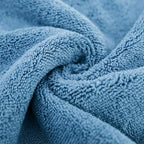 POLYTE Oversize, 60 x 30 in., Quick Dry Lint Free Microfiber Bath Towel Set, 6 Piece (Blue)