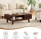 Coffee Table, Living Room Tables, Modern Table with Storage, Mid Century Farmhouse Wood Coffee Table for Living Room