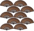QIRMIZI 30 Pack Fabric Folding Handheld Fans, Perfect for Weddings, Parties, and Dancing,Orange
