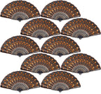 QIRMIZI 30 Pack Fabric Folding Handheld Fans, Perfect for Weddings, Parties, and Dancing,Orange