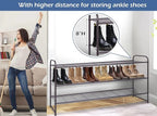 KEETDY Long 3 Tier Shoe Rack for Closet Wide Shoe Storage Organizer Stackable Metal Shoe Shelf for 24 Pairs Men Sneakers with Wire Grid for Closet Floor, Bedroom, Entryway, Bronze