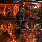 JMEXSUSS 400 LED Orange String Lights Indoor Outdoor Waterproof, 132 ft 8 Modes Halloween Lights Plug in with Remote, Orange Light for Halloween Party Tree Yard Patio Deck Room Home Decor