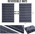 OLANLY Waterproof Outdoor Rug 8x10 ft Clearance, Reversible Outdoor Plastic Straw Rug, RV Mat, Indoor Outdoor Carpet for Patio, Camping, Balcony, Deck, Backyard, Black & Grey