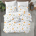 Kotton Culture 3 Pc King Size Duvet Cover Set- 100% Egyptian Cotton Sateen 600 Thread Count Ultra Soft Premium Durable Comforter Cover Zipper Closure & Corner Ties (Forest Birds, King 102"x94")