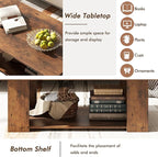 Tangkula 2-Tier Coffee Table, Modern Rectangular Center Cocktail Table with 5 Support Legs, Wooden Accent Living Room Furniture, Small Coffee Table for Small Spaces, Easy Assembly (Rustic Brown)