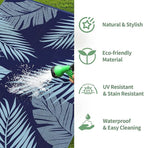 GENIMO Outdoor Rug 8' x 10' Waterproof for Patios Clearance, Reversible Outdoor Plastic Straw Camping Rug Carpet, Large Area Rugs Mats for RV, Camper, Deck, Balcony, Porch, Beach, Navy Blue&Baby Blue