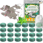 Pest Rodent Repellent, 24 Pack Peppermint Oil Mouse Traps Balls for Rat Mice, Ant, Roach, Spider, Squirrel, Insect Control Mouse Deterrent for Indoor Outdoor Use, for Garden & Home, Family & Pet Safe