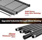 REIBII 73''H Storage Shelves 1660LBS Wire Shelving Unit with Wheels 5 Tier Metal Shelving,Heavy Duty Metal Shelves for Storage Rack,73''HX35''WX15''D