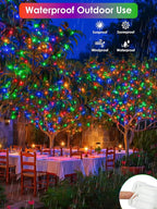 RGB Color Changing 33Ft 100LED Halloween Fairy Lights Battery Operated, Waterproof String Lights USB Powered with Timer for Indoor & Outdoor,18 Colors and Multicolor for Girl's Bedroom Christmas Decor