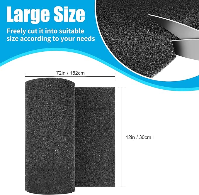 AQUANEAT Aquarium Bio Sponge Filter Media Pad 36" x 12" x 1" / 72" x 12" x 1" Open Cell Foam Sheet Cut-to-Fit for Fish Tank Sump (72" x 12" x 1")