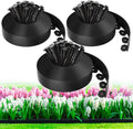 100ft,1.5in Tall Landscape Edging Kit with 150 Spikes, No-Dig Flexible Plastic Edge Border for Landscaping, Lawn, Garden, Flower Beds, Yard, Paver, Playground, Fence, Pathway, Black,3pack, 33ft Each