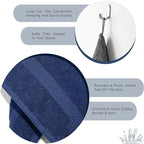 100% Combed Cotton Bathroom Towel Set of 6- 2 Bath Towels, 2 Hand Towels, 2 Wash Cloths, Sustainable, Soft, Highly Absorbent 6 Piece Cotton Bath Towel Set for Hotels, Spa, Bathroom, Dorm, Navy Blue