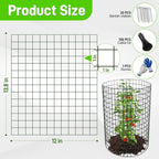 8 Pack Plant Protectors from Animals, 13.8"x 12" Wire Plant Protector, Wire Cages for Plants with Stakes and Cable Ties, Metal Plant Cages for Plants, Vegetables, Flowers