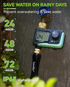 RAINPOINT Sprinkler Timer with Brass Swivel, Programmable Water Timer for Garden Hose with Rain Delay/Manual Watering, Digital Irrigation System Kit for Lawns, 1 Outlet