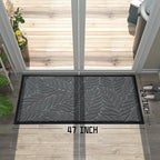 Yimobra Front Door Mat Outdoor Indoor, 47x24 All-Season Waterproof Welcome Matt, All-Weather Outside Entrance Mat, Non-Slip Patio Porch Doormat, Low Profile, Fade Resistant, Grey