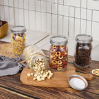 WELLIFE 6 Pcs Wide Mouth Mason Jars 32 OZ,Large Mason Jars for Food Storage, Overnight Oats,Honey,Sauces,Meal Prep,Salad,Yogurt