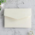 20 PCS Ivory Tri-fold Laser Cut Wedding Invitation Pockets for 5x7 Wedding Cards Bridal Shower Engagement Quinceanera Invitation