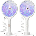 YISSVIC Electric Fly Swatter 4000V Bug Zapper Racket Dual Modes Mosquito Killer with Purple Mosquito Light Rechargeable for Indoor Home Office Backyard Patio Camping