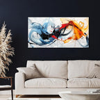 Modern Prints Wall Art for Office - Abstract Art Wall Decor for Living Room - Blue Canvas Wall Art Ready to Hang Size 20" x 40"