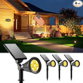 4 Pack Solar Spotlights Outdoor Waterproof for Tree, Statue, Flower, Mailbox, Bush, Wall, Bright LED Outside Landscape Flood Lights for Focus Uplighting Yard, Garden, Driveway, Walkway, House, Fence