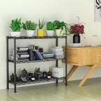 3-Shelf Adjustable Heavy Duty Storage Shelves,36" Wx14 Dx35.8 H Metal Organizer Wire Rack for Laundry Bathroom Kitchen Pantry Closet Garage Shelving Black