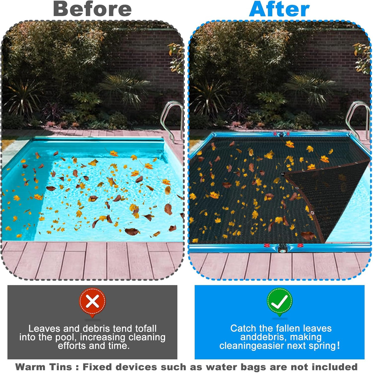 20 x 40FT Pool Leaf Net Cover- Thicken Rectangle Leaf Netting for Inground and Above Ground Swimming Pools Cover with Reinforced Gromments,Winter Above Ground Pool Screen Cover, Catching Leaves