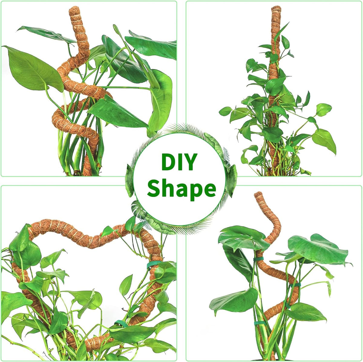 3 Pack Moss Pole, 35.4-Inch Moss Poles for Plants Monstera,Bendable Plant Support Stakes for Climbing Plants Indoor, Garden Trellis Plant Stick for Potted Plants, Pothos Philodendron
