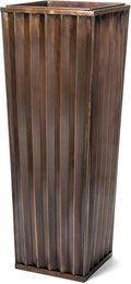H Potter Tall Outdoor Indoor Planter Patio Deck Flower Ribbed Garden Antique Copper Finish Large