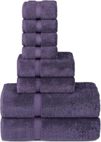 Chakir Turkish Linens | Hotel & Spa Quality 100% Cotton Premium Turkish Towels | Soft & Absorbent (8-Piece Towel Sets, Plum)