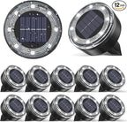 Mini Solar Ground Lights, 12 Pack Solar Lights Outdoor Waterproof, Upgraded LED Flat Landscape Lighting for Outside Pathway Garden Patio Yard Driveway,Cold White
