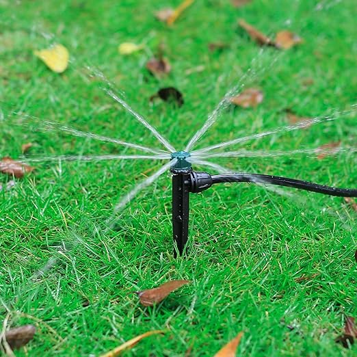80pc Drip Irrigation Emitters for 1/4" Drip Tubing, Adjustable 360 Degree Automatic Drippers on 5.5" Arrow Stake for Garden Watering System
