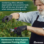 Gardeness Japanese Pruning Shears, Professional Bypass Heavy Duty Garden Pruner Secateurs – Lightweight Easy Grip Hand Pruners Branch Clippers for Gardening, Trimming, Harvesting. Made in Taiwan
