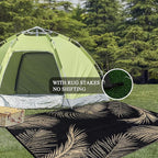 Pauwer Waterproof Outdoor Rug 6x9, Reversible Plastic Straw Patio Camping Rug, Indoor Outdoor RV Mat Carpet for Deck, Camper, Porch, Balcony, Backyard, Picnic, Leaf Black Brown