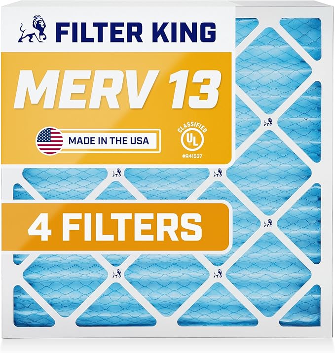 Filter King 18x27x1 Air Filter | 4-PACK | MERV 13 HVAC Pleated A/C Furnace Filters | MADE IN USA | Actual Size: 18 x 27 x .75"
