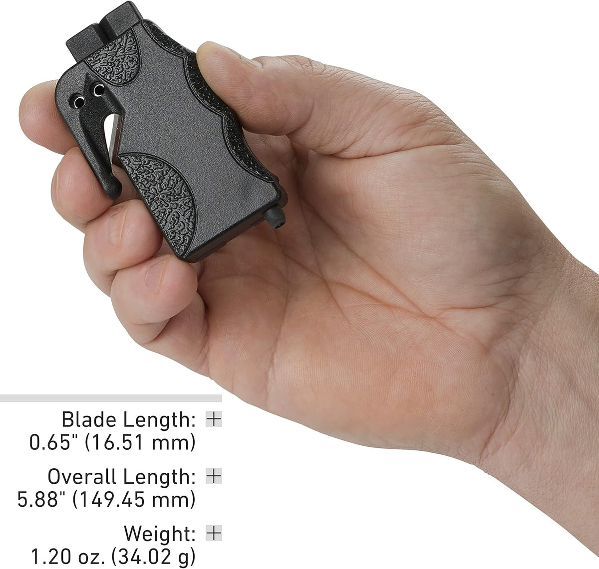 CRKT Exitool Emergency Multitool: Automotive Safety, Seat Belt Strap Cutter, Steel Window & Glass Breaker, Clips to Seat Belt 9031