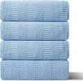 4 Piece Extra Large Bath Towels Set 35x70 Inches, Blue Oversized Soft Bath Sheet Towels 600 GSM Highly Absorbent Quick Dry Towels Set for Bathroom Hotel Spa